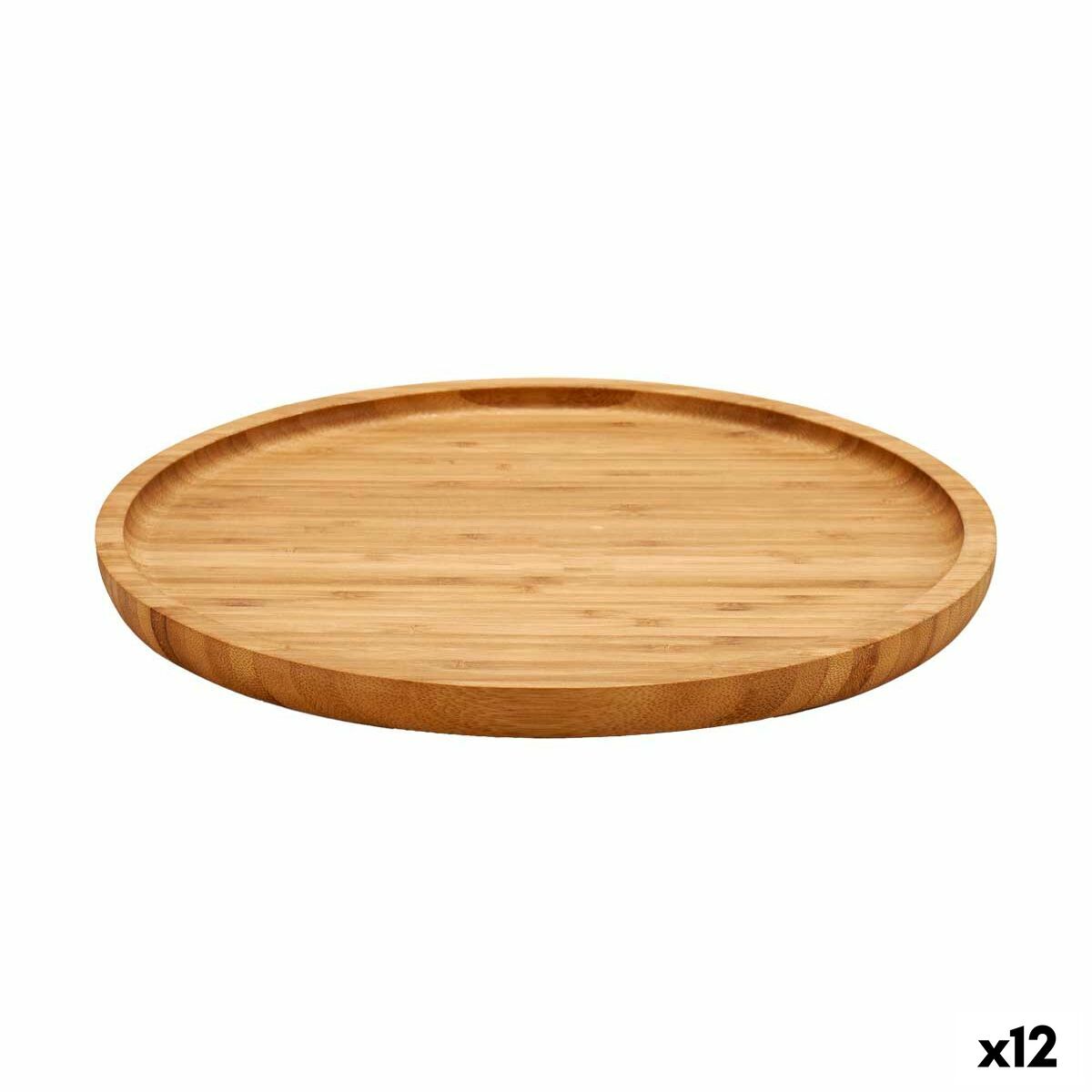 Kinvara - bandeja de aperitivos Castanho Bambu 24,7 x 1,5 x 24,7 cm (12 Unidades)