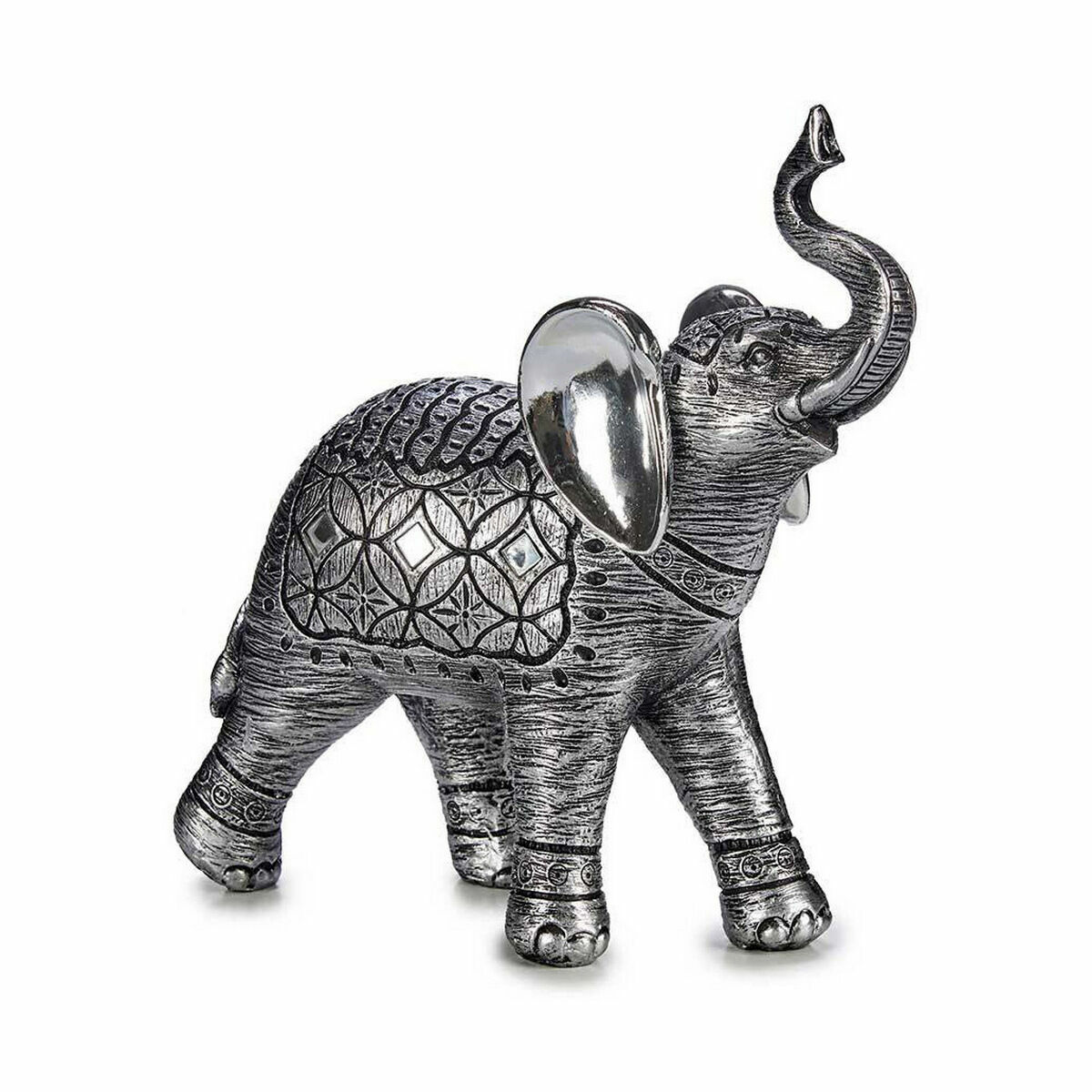 imagem de Figura Decorativa Elefante Prateado 27,5 x 27 x 11 cm (4 Unidades)2