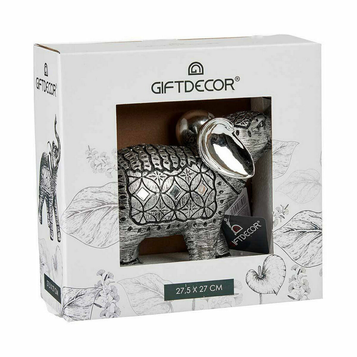 imagem de Figura Decorativa Elefante Prateado 27,5 x 27 x 11 cm (4 Unidades)3