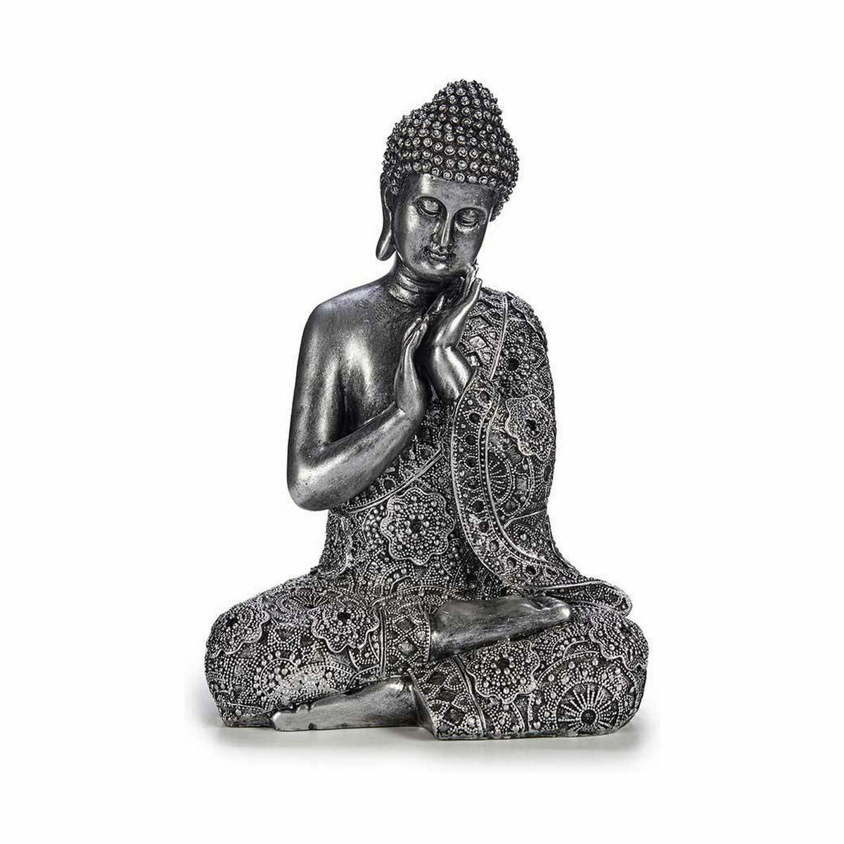 imagem de Figura Decorativa Buda Sentado Prateado 22 x 33 x 18 cm (4 Unidades)2