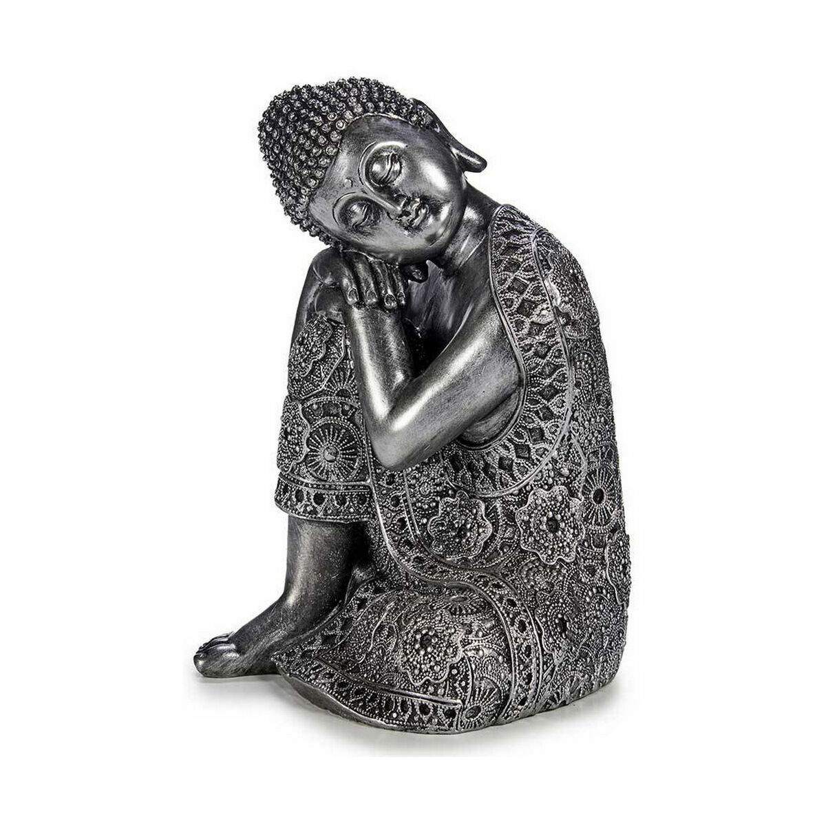 imagem de Figura Decorativa Buda Sentado Prateado 20 x 30 x 20 cm (4 Unidades)2