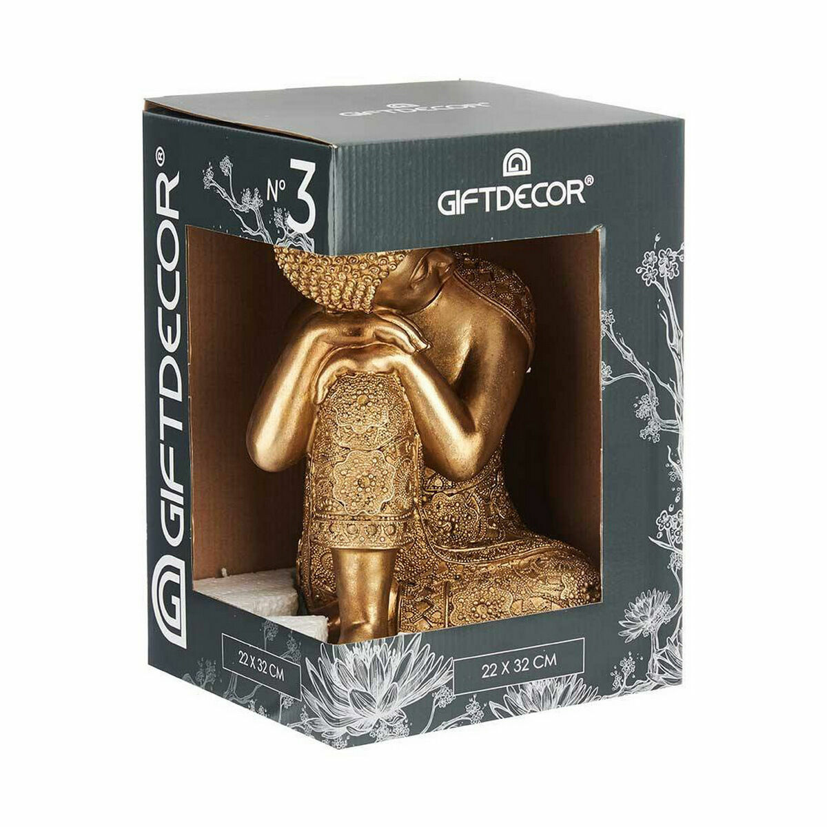 imagem de Figura Decorativa Buda Sentado Dourado 20 x 30 x 20 cm (4 Unidades)3