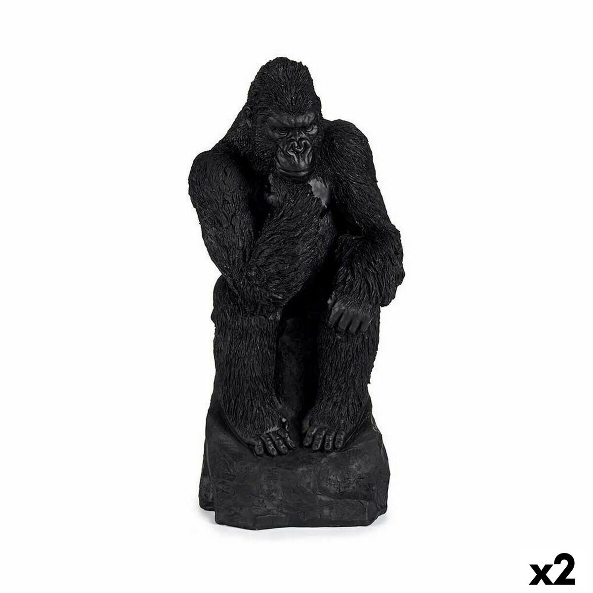 Gift Decor - Figura Decorativa Gorila Preto 20 x 45 x 20 cm (2 Unidades)