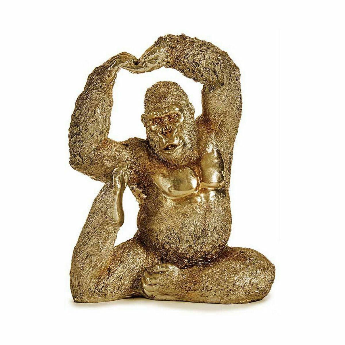 imagem de Figura Decorativa Yoga Gorila Dourado 14 x 30 x 25,5 cm (3 Unidades)2