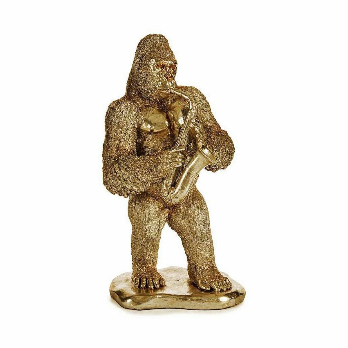 imagem de Figura Decorativa Gorila Saxofone Dourado 18,5 x 38,8 x 22 cm (3 Unidades)2