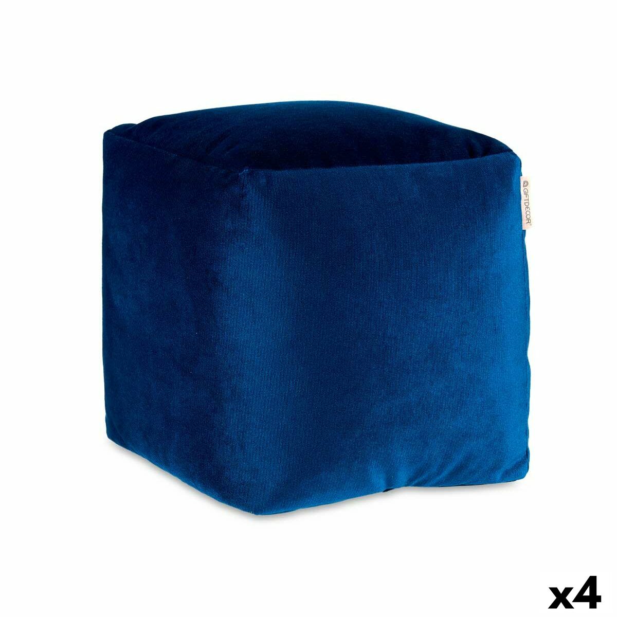 Gift Decor - Puff Veludo Azul 30 x 30 x 30 cm (4 Unidades)