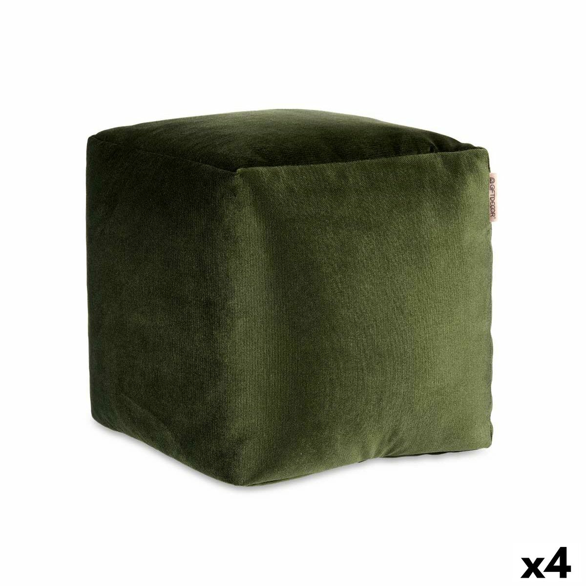 Gift Decor - Puff Veludo Verde 30 x 30 x 30 cm (4 Unidades)