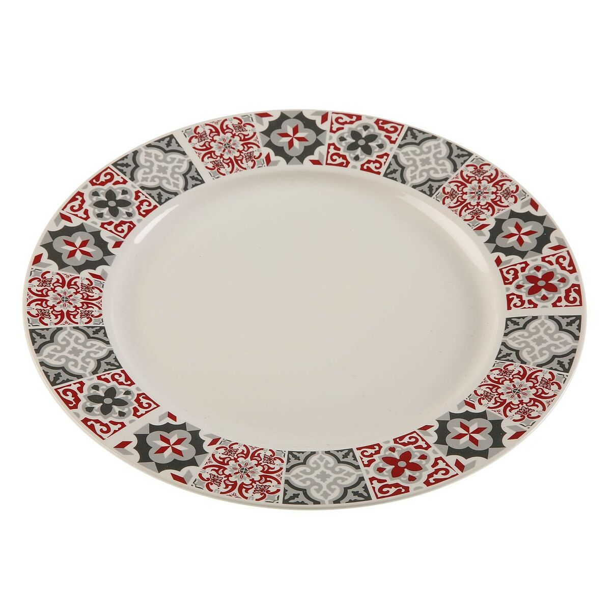 Versa - Prato de Jantar Versa Grená Multicolor Porcelana