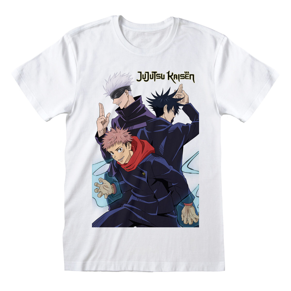 Jujutsu Kaisen - Camisola de Manga Curta Jujutsu Kaisen Trio Branco Unissexo