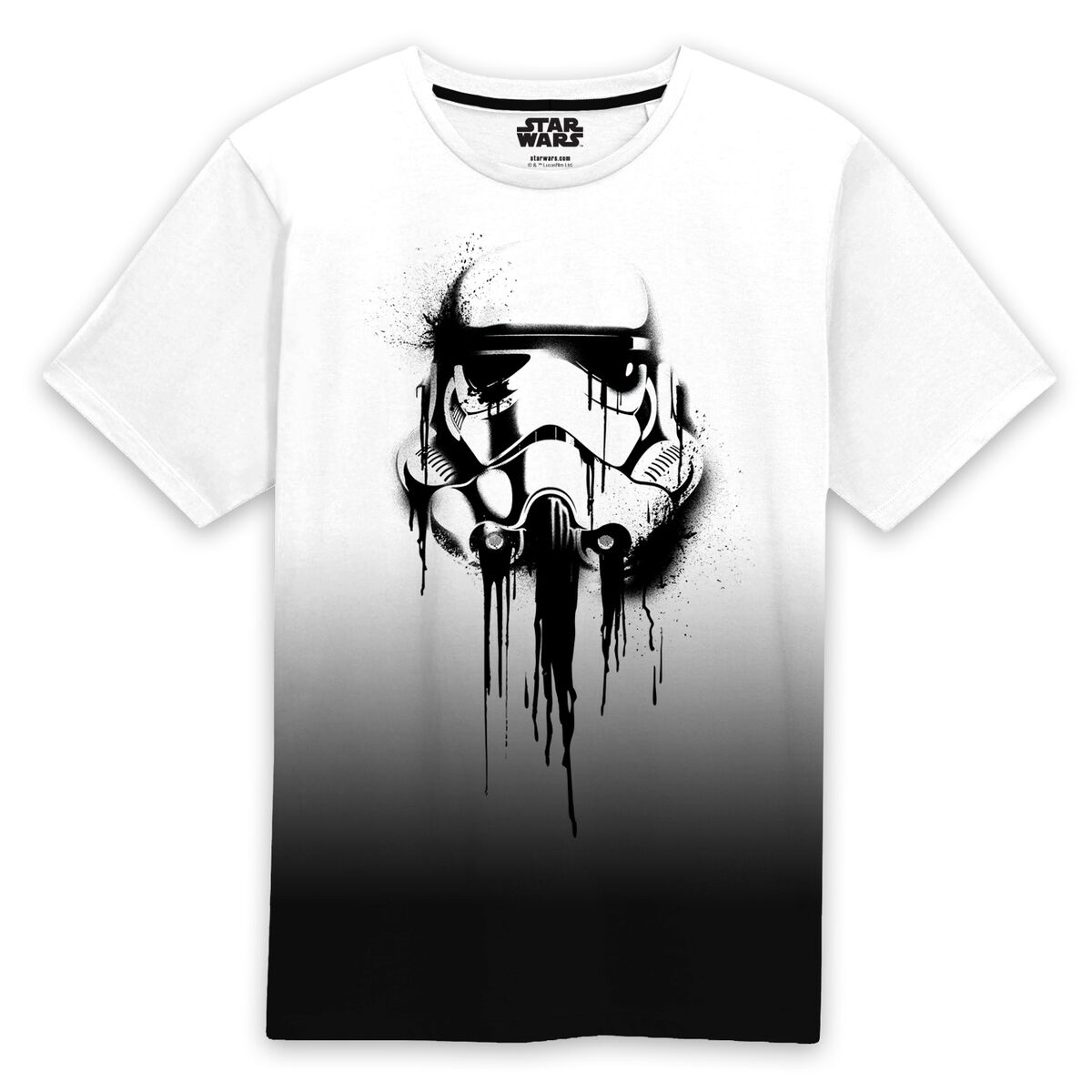 Star Wars - Camisola de Manga Curta Star Wars Stormrooper Ink Branco Preto Unissexo