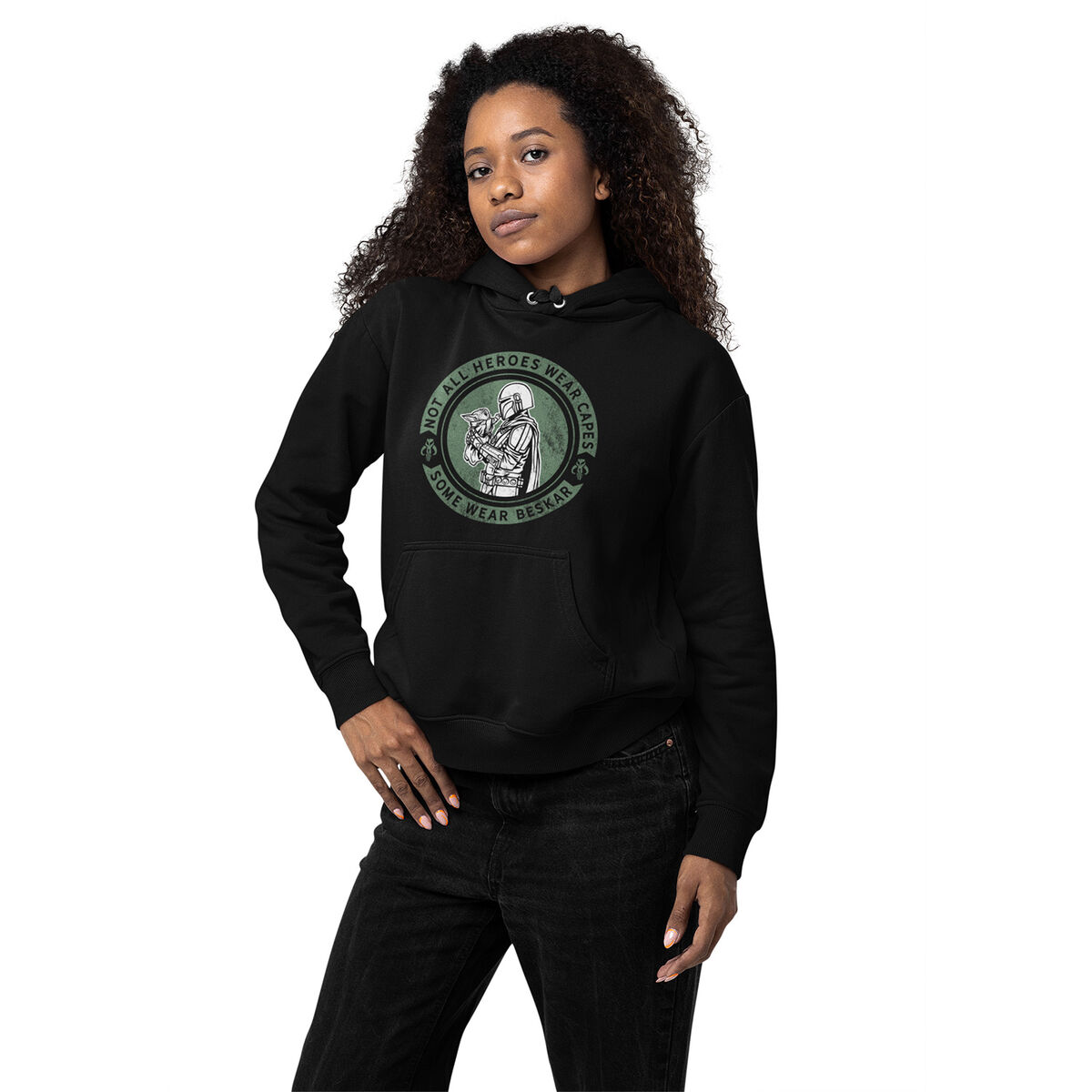 imagem de Polar com Capuz Homem The Mandalorian Wear Beskar Preto2