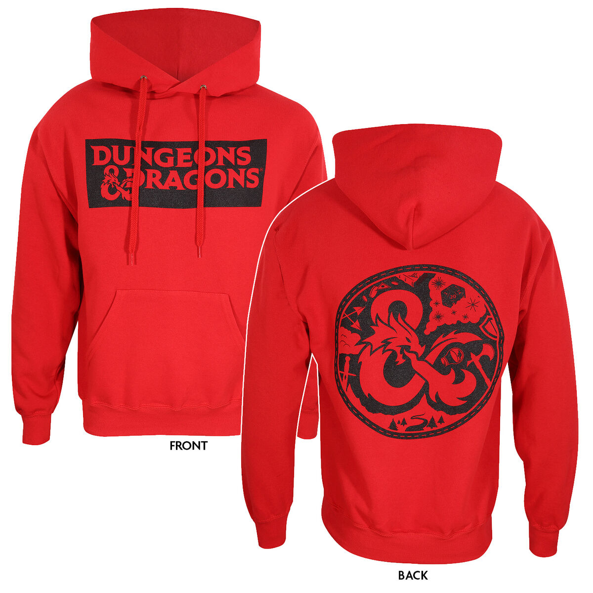 imagem de Polar com Capuz Unissexo Dungeons & Dragons Logo Vermelho2