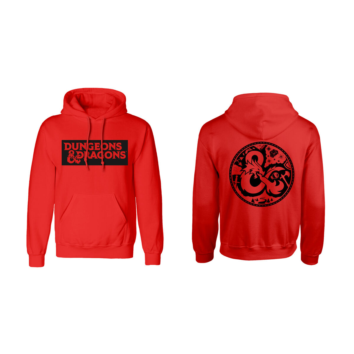 Dungeons & Dragons - Polar com Capuz Unissexo Dungeons & Dragons Logo Vermelho