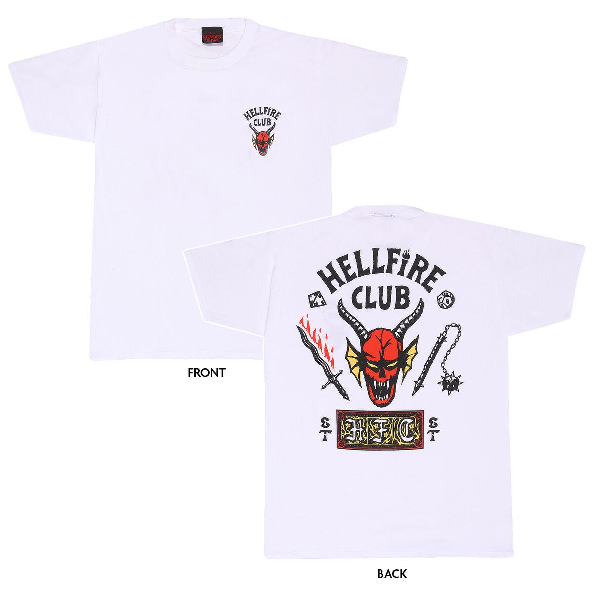 imagem de Camisola de Manga Curta Stranger Things Helfire Club Branco Unissexo2