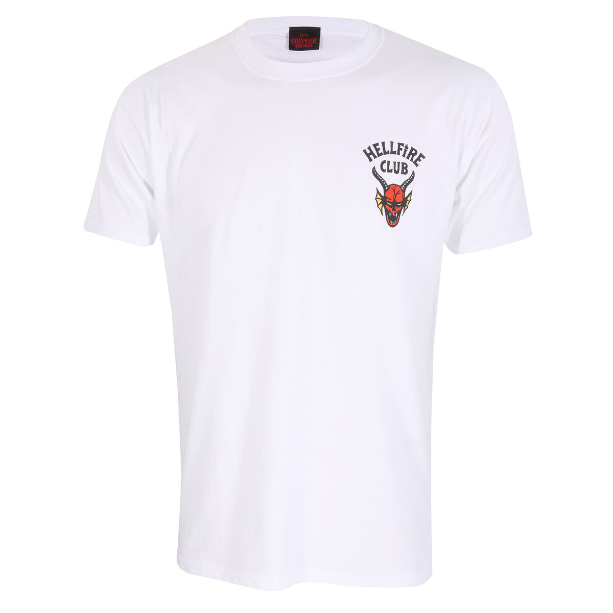 Stranger Things - Camisola de Manga Curta Stranger Things Helfire Club Branco Unissexo