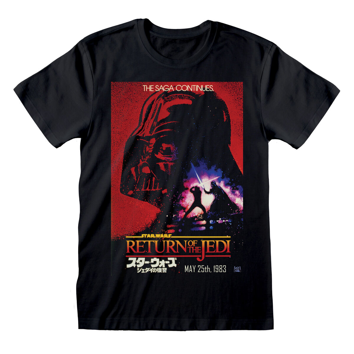 Star Wars - Camisola de Manga Curta Star Wars Vader Poster Preto Unissexo