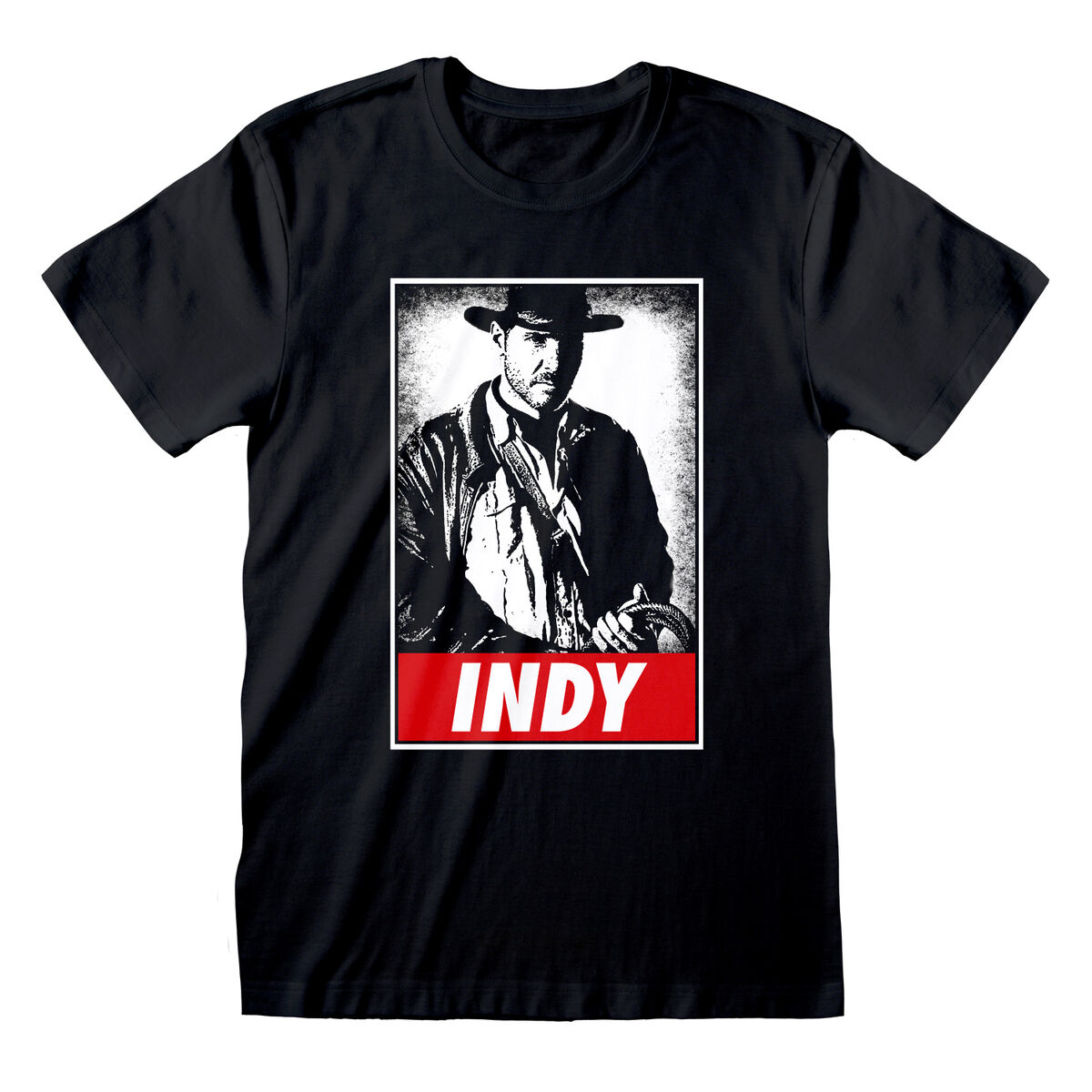 imagem de Camisola de Manga Curta Indiana Jones Indy Preto Unissexo1