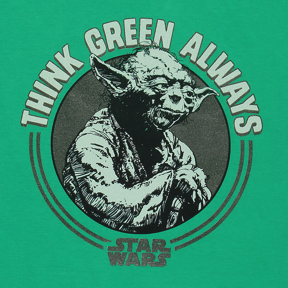 imagem de Camisola de Manga Curta Star Wars Yoda Think Green Verde Unissexo2