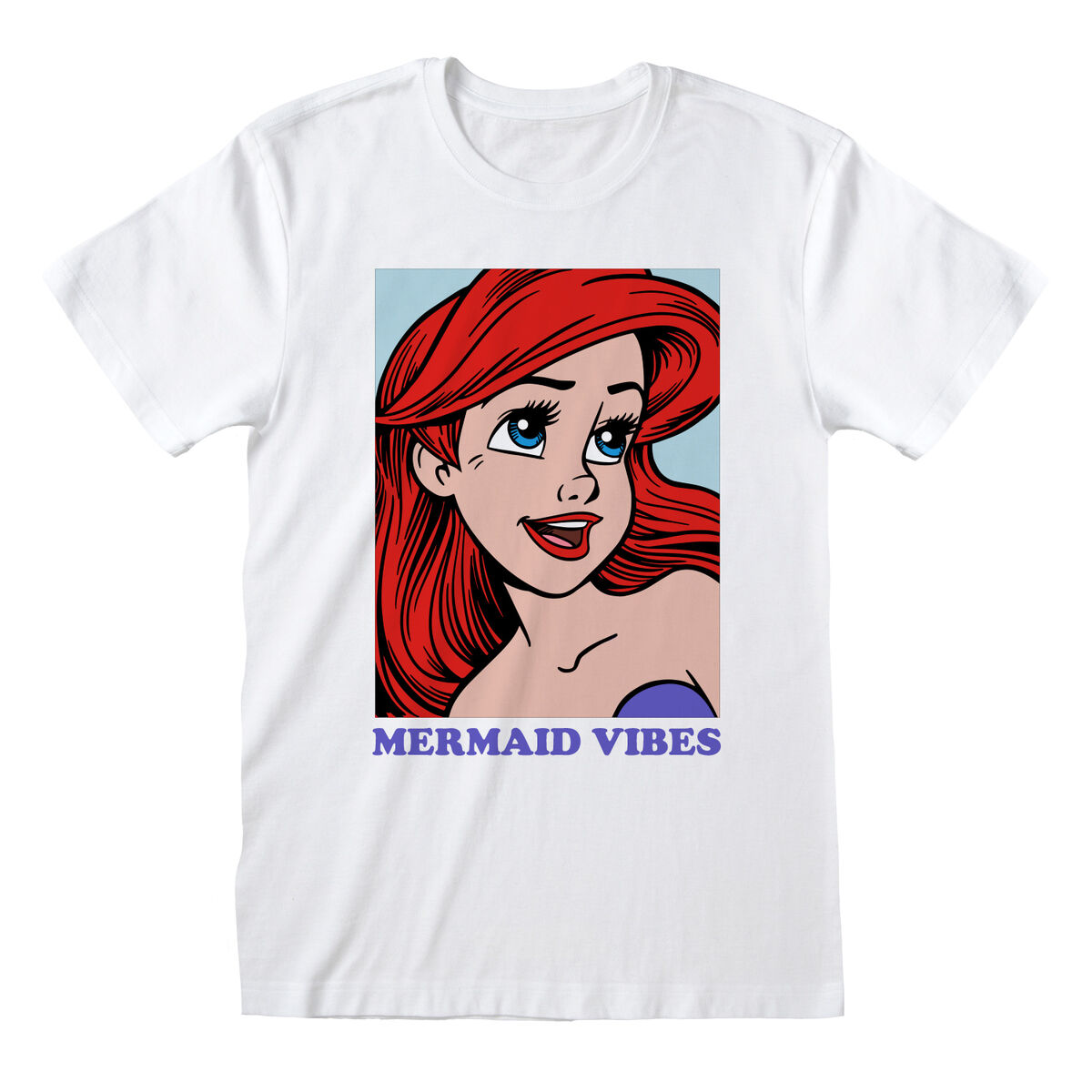 The Little Mermaid - Camisola de Manga Curta The Little Mermaid Mermaid Vibes Branco Unissexo