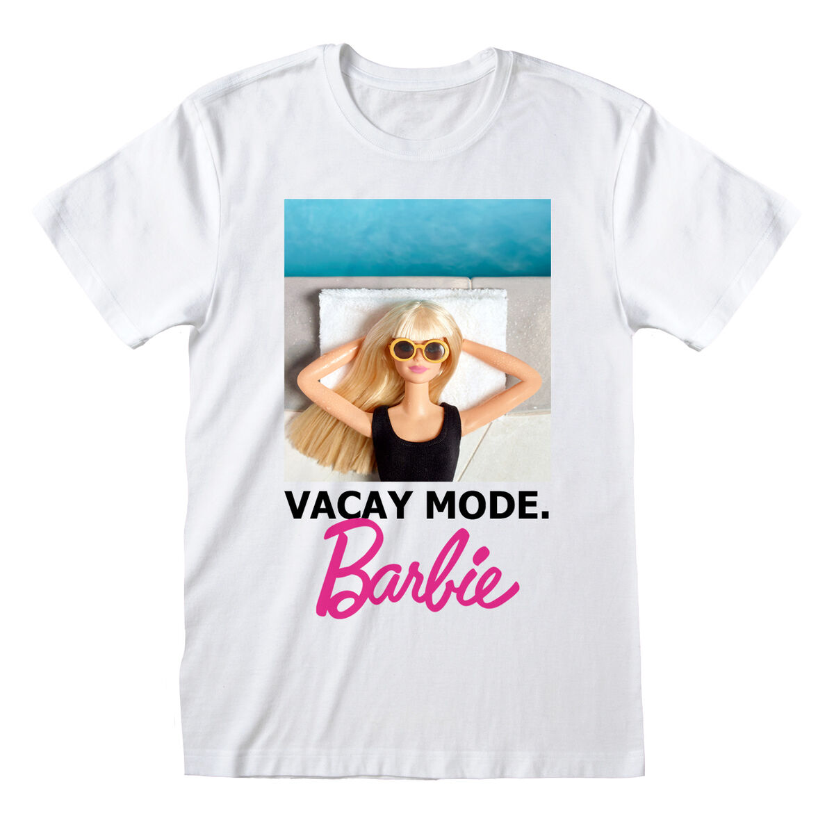 imagem de Camisola de Manga Curta Barbie Vacay Mode Branco Unissexo1