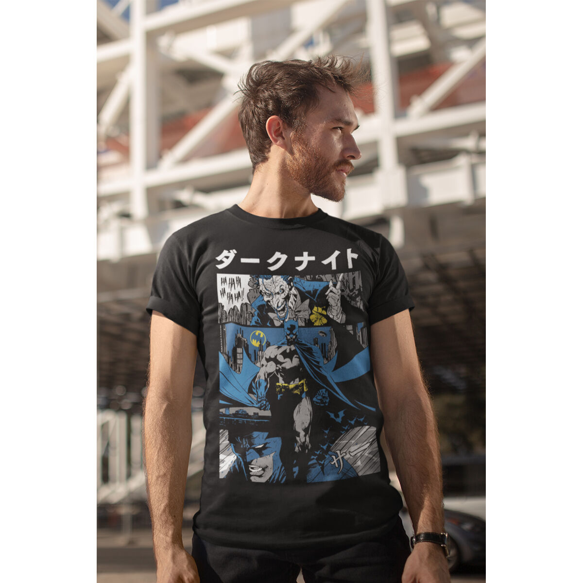 imagem de Camisola de Manga Curta Batman Manga Cover Preto Unissexo2