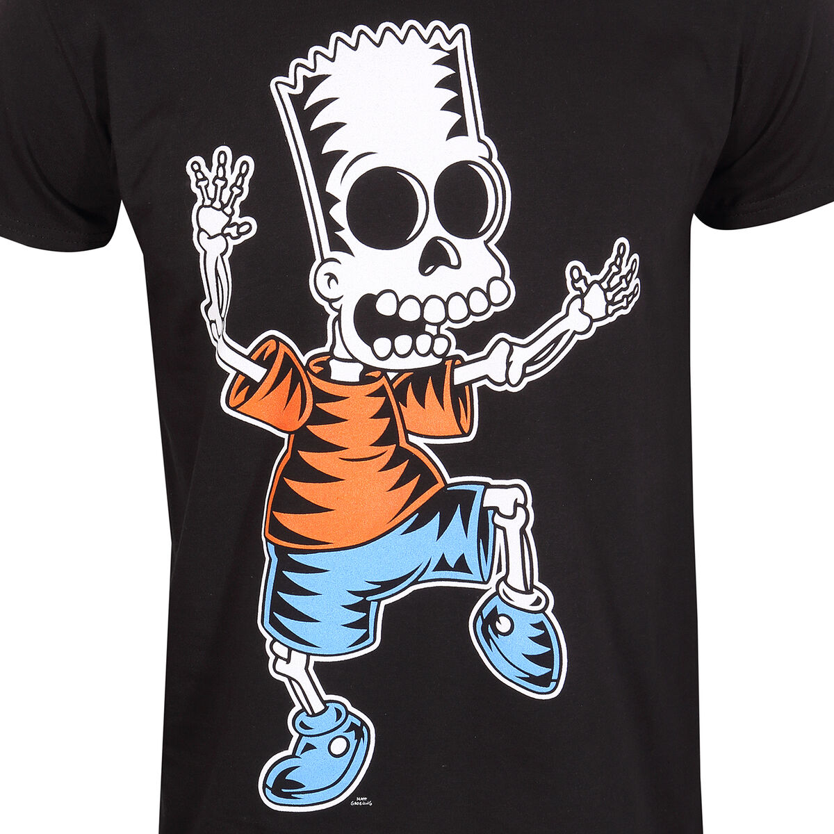 imagem de Camisola de Manga Curta The Simpsons Skeleton Bart Preto Unissexo2