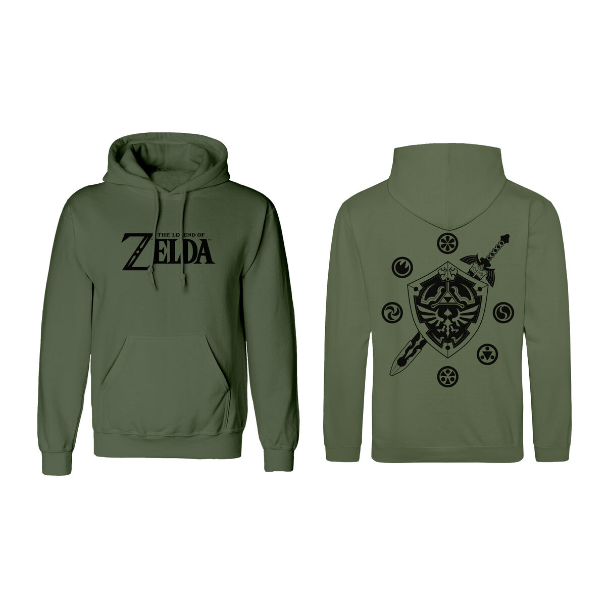 The Legend Of Zelda - Polar com Capuz Unissexo The Legend of Zelda Logo and Shield Verde