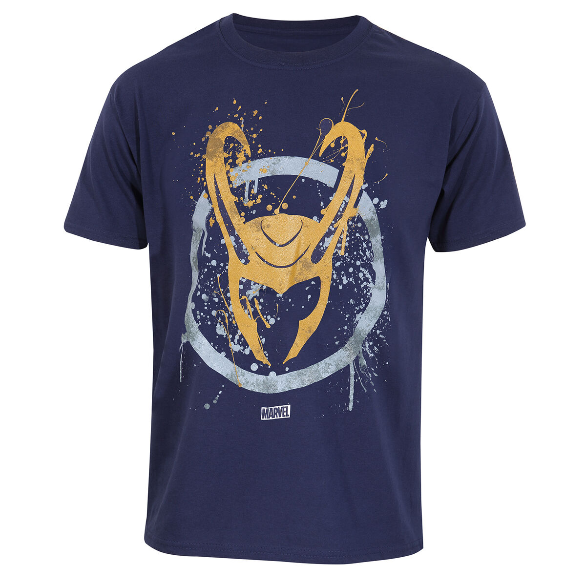 Marvel - Camisola de Manga Curta Marvel Splatter Logo Azul Unissexo