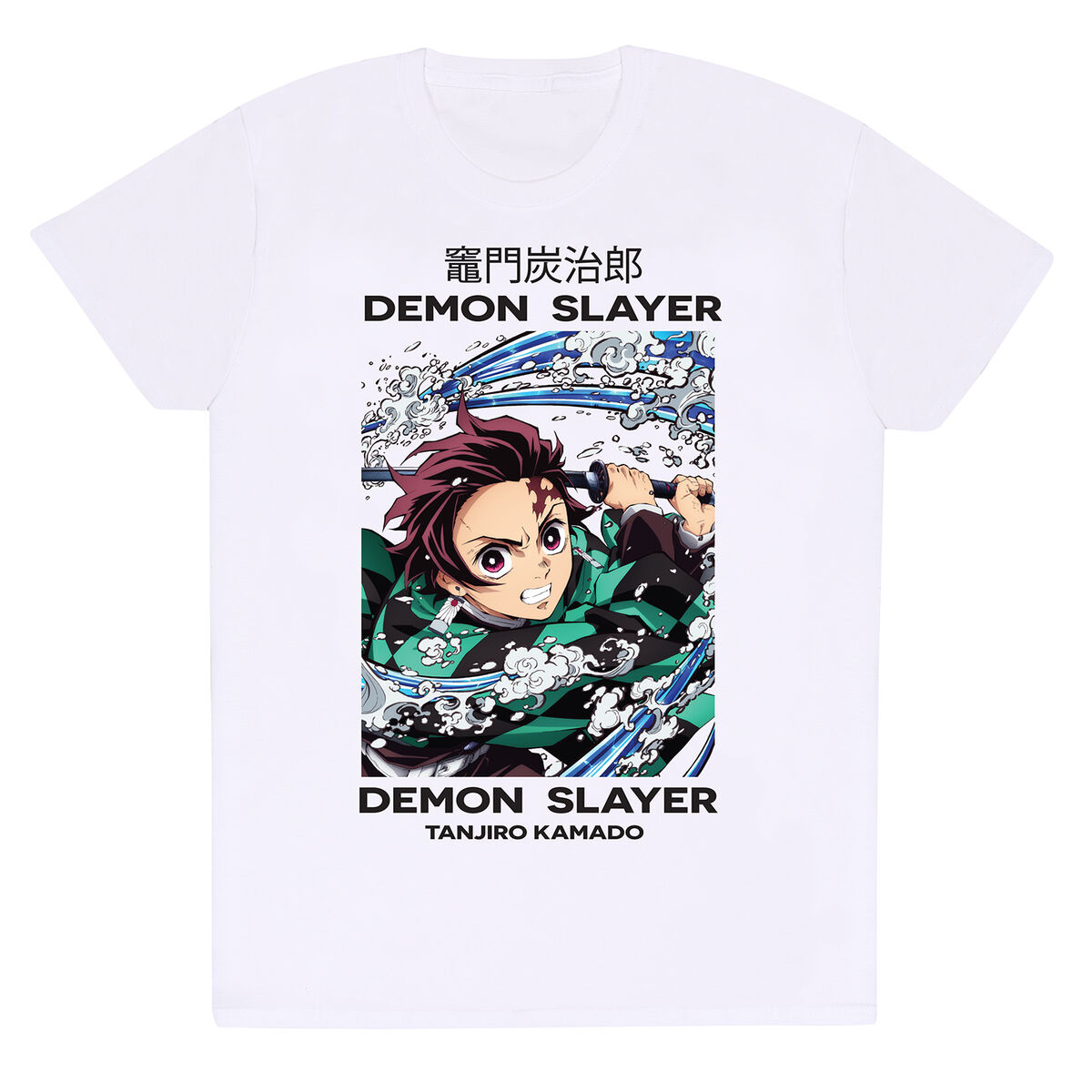 Demon Slayer - Camisola de Manga Curta Demon Slayer Whirlpool Branco Unissexo