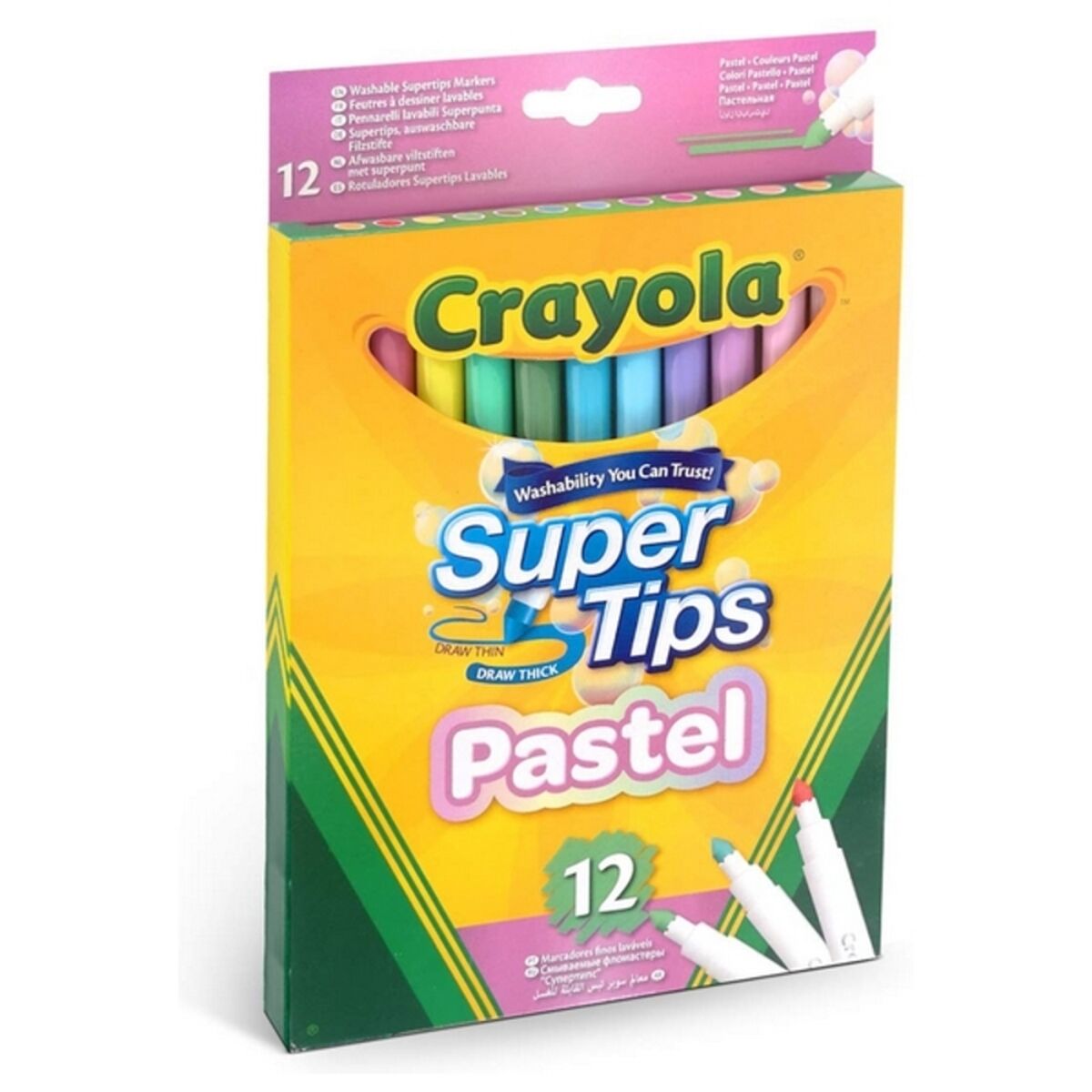 Crayola - Conjunto de Canetas de Feltro Pastel Crayola Lavável (12 uds)