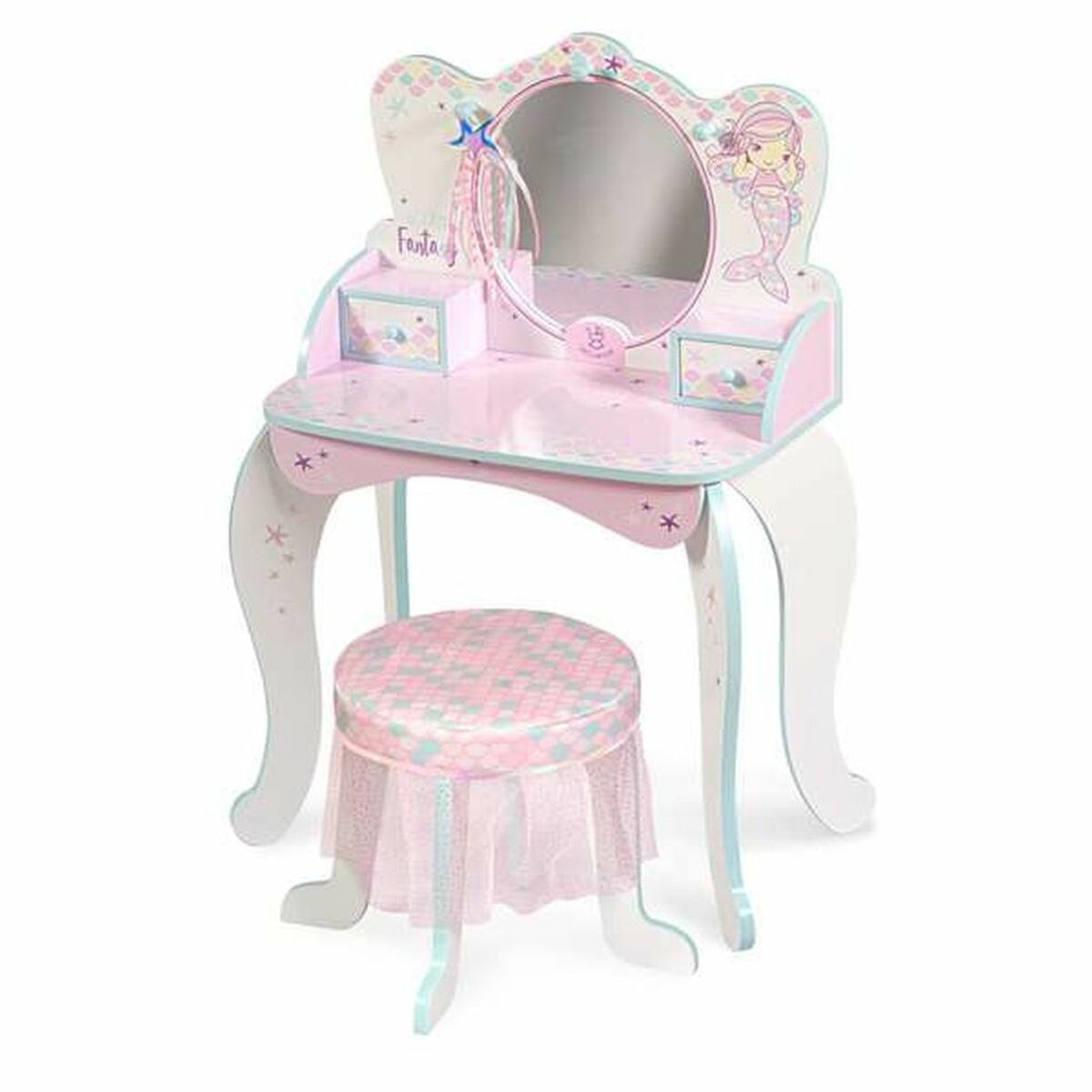 Decuevas - Tocador Com Banqueta Decuevas Ocean Fantasy Infantil 84 x 35 x 55 cm