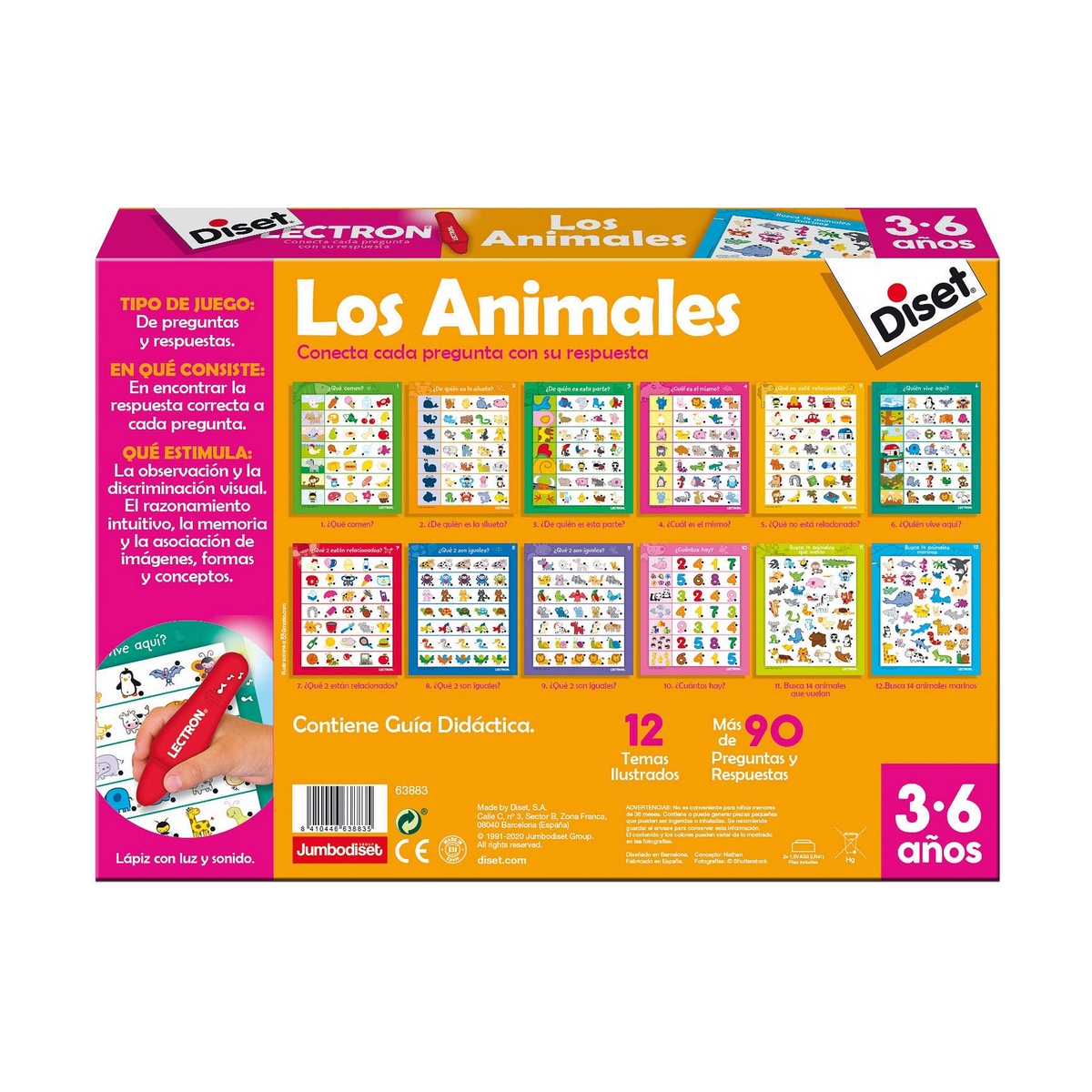 imagem de Jogo Educativo Diset The animals Lápis Luzes com som (ES)4