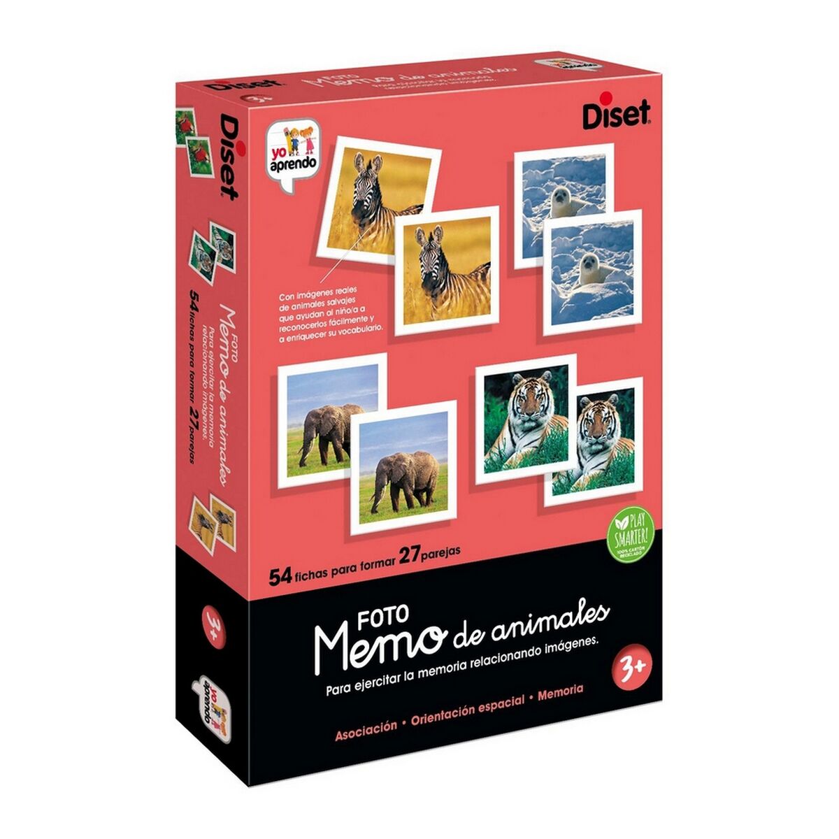 Diset - Jogo Educativo Diset Memo Photo Animales 54 Peças