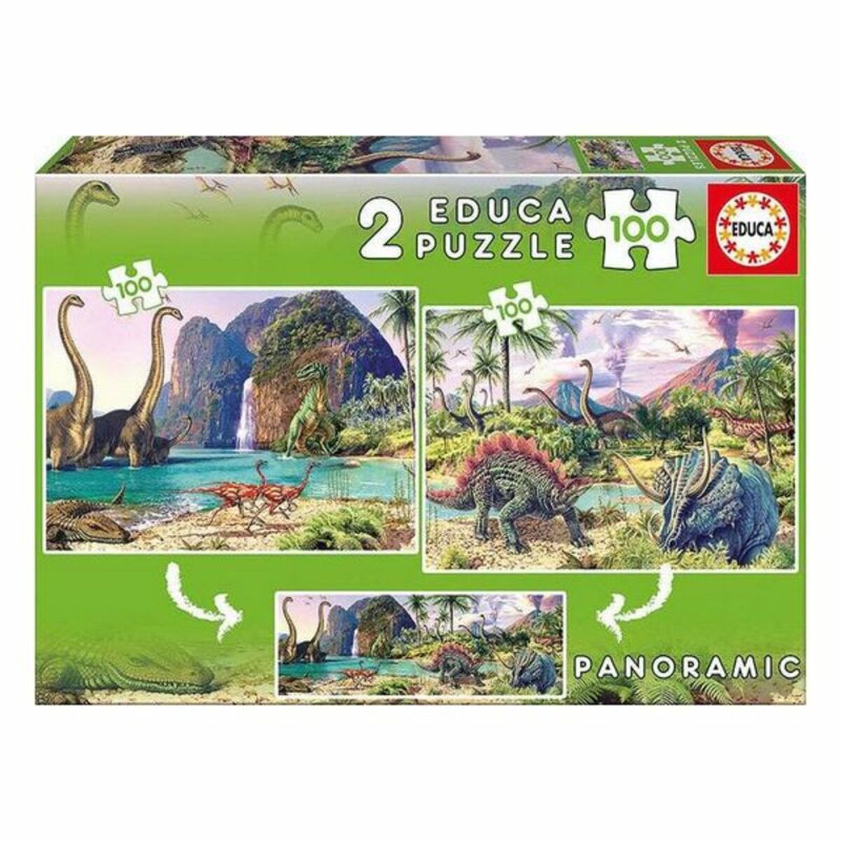 Educa - Puzzle Infantil Dino World Educa 200 Peças (2 x 100 pcs)