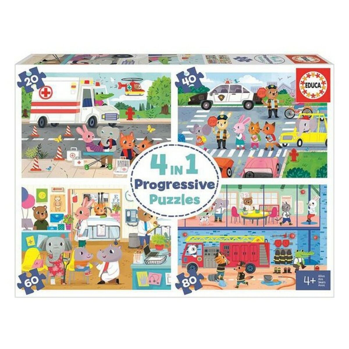 Educa - Puzzle Educa 20-40-60-80 animais (48 pcs)