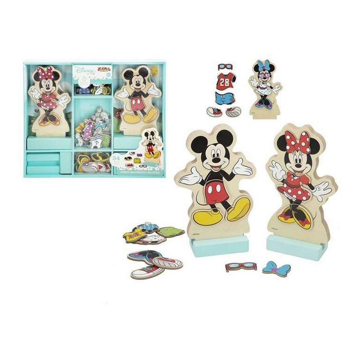 Disney - Jogo Educativo Disney Magnético Roupa 54 Peças 34 x 28 cm Madeira