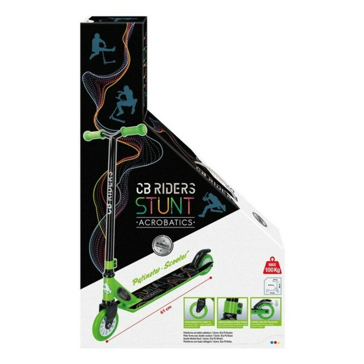 imagem de Patinete Scooter CB Riders Colorbaby 54065 Preto/Verde (61 x 37 x 80 cm)3