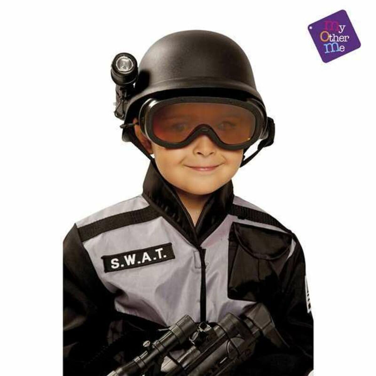 imagem de Capacete Infantil My Other Me Polícia Swat Preto1