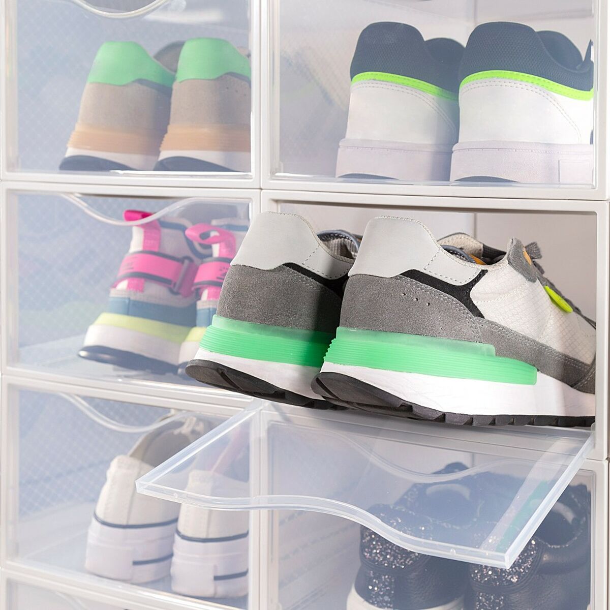 imagem de Caixa de sapatos empilhável Max Home Branco 12 Unidades Polipropileno ABS 23 x 14,5 x 33,5 cm2
