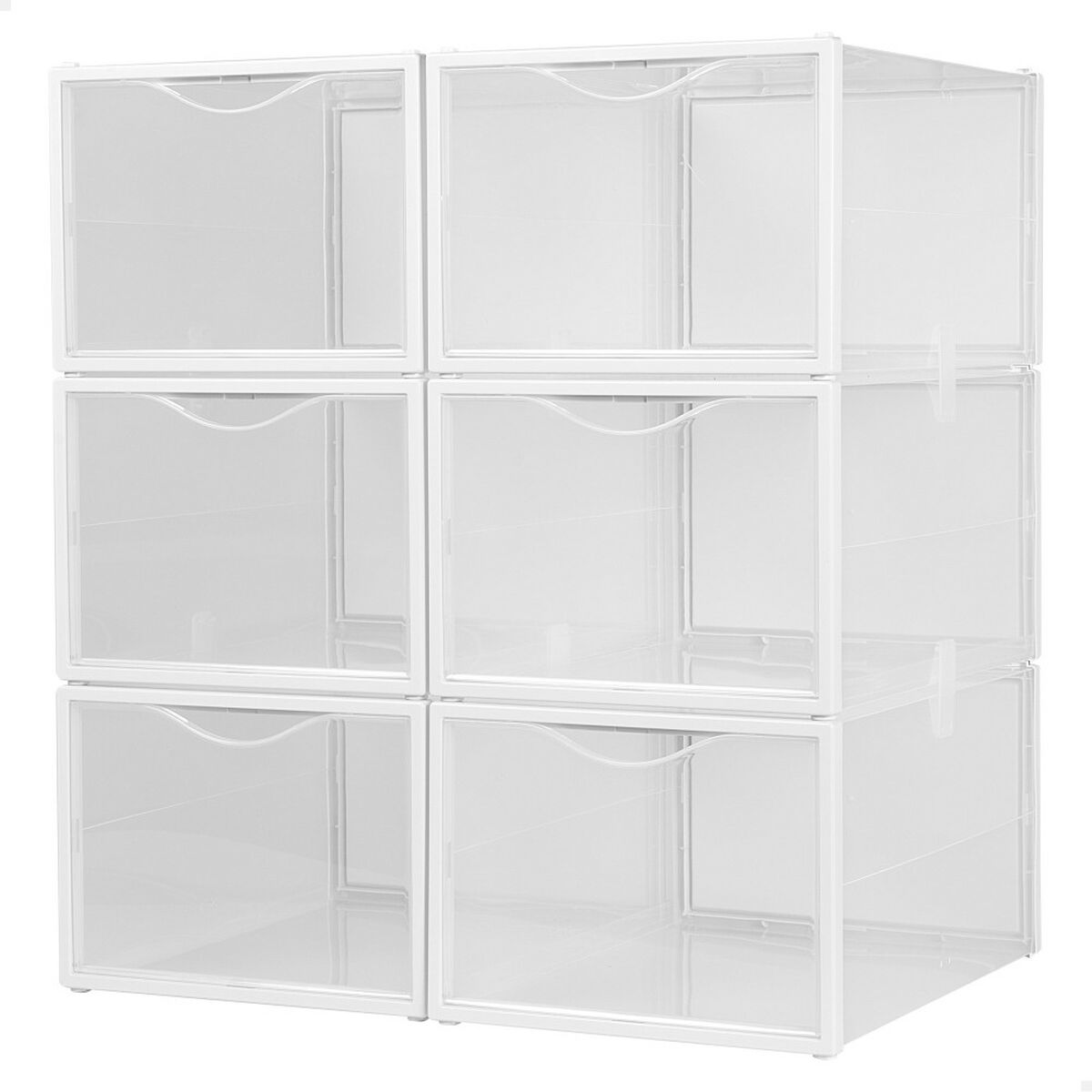 imagem de Caixa de sapatos empilhável Max Home Branco 6 Unidades Polipropileno ABS 25 x 18,5 x 35 cm1
