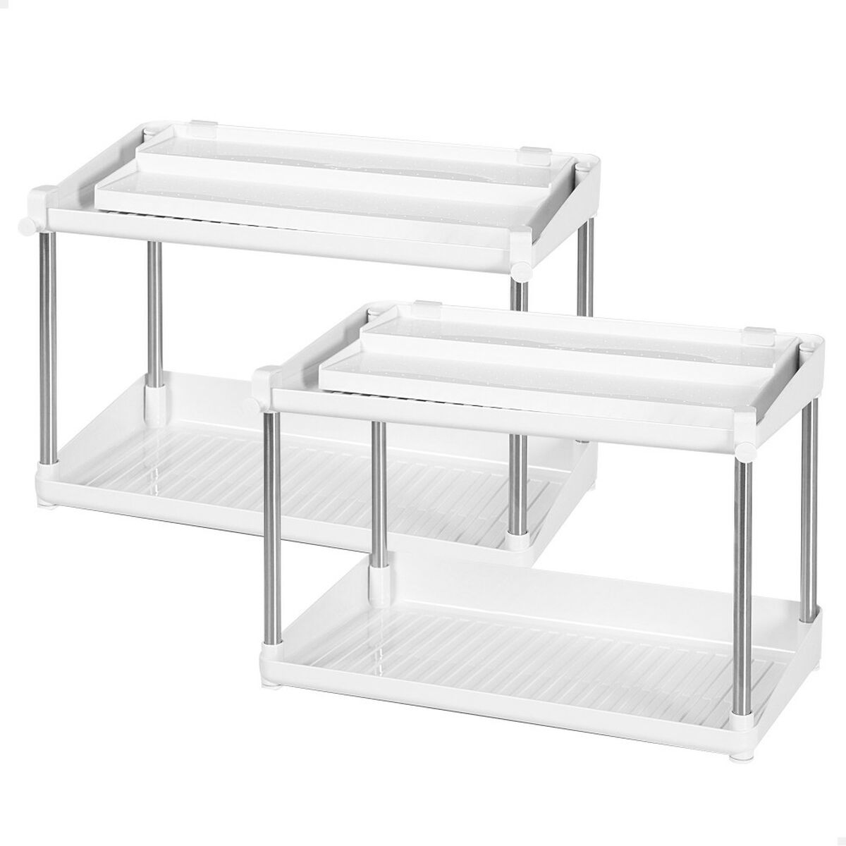 Max Home - Organizador para o Armário de Cozinha Max Home Branco 2 Prateleiras 2 Unidades 37,5 x 25,5 x 19 cm