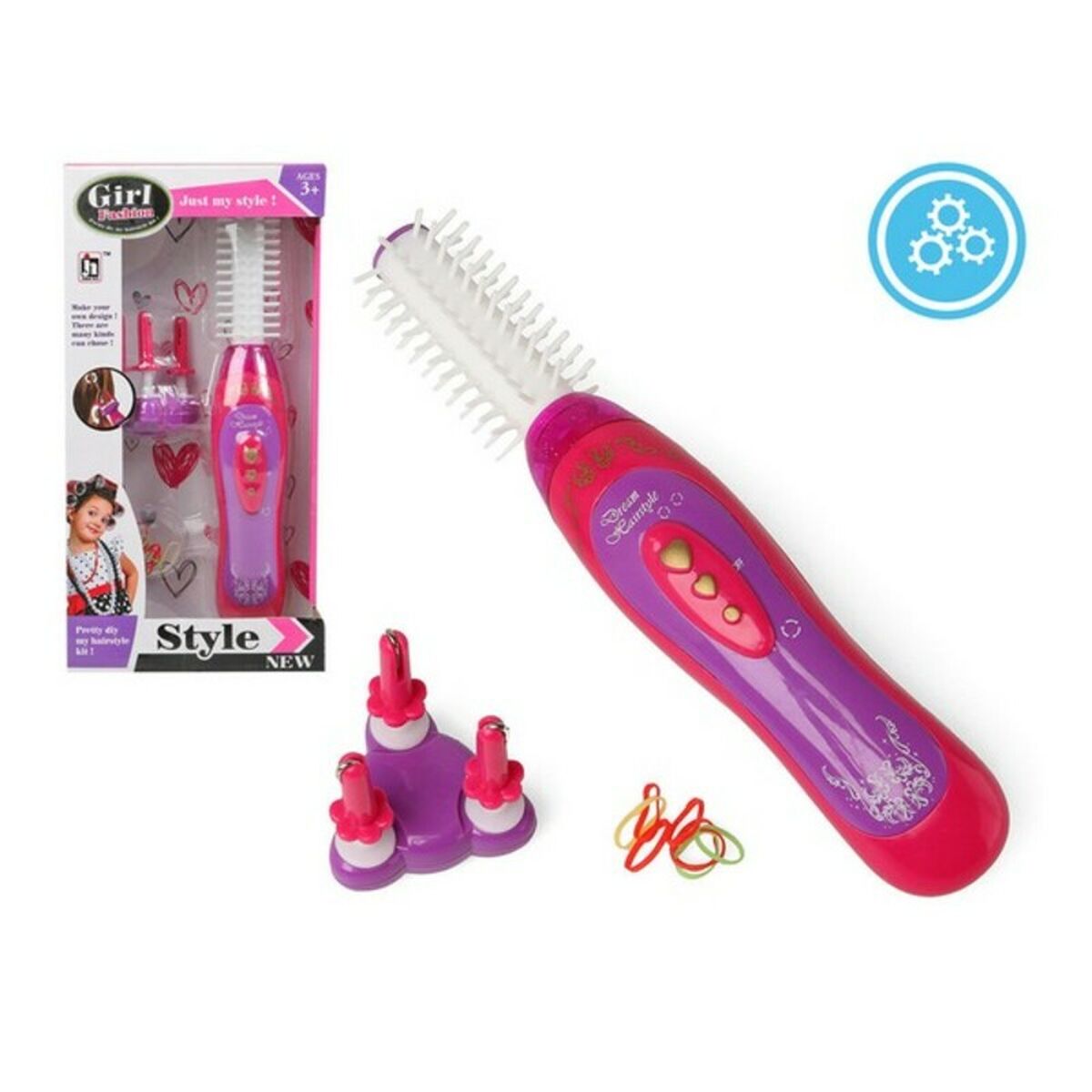 Bigbuy Fun - Aparelho para Entrançar o Cabelo Com Acessórios Just My Style! Cor de Rosa