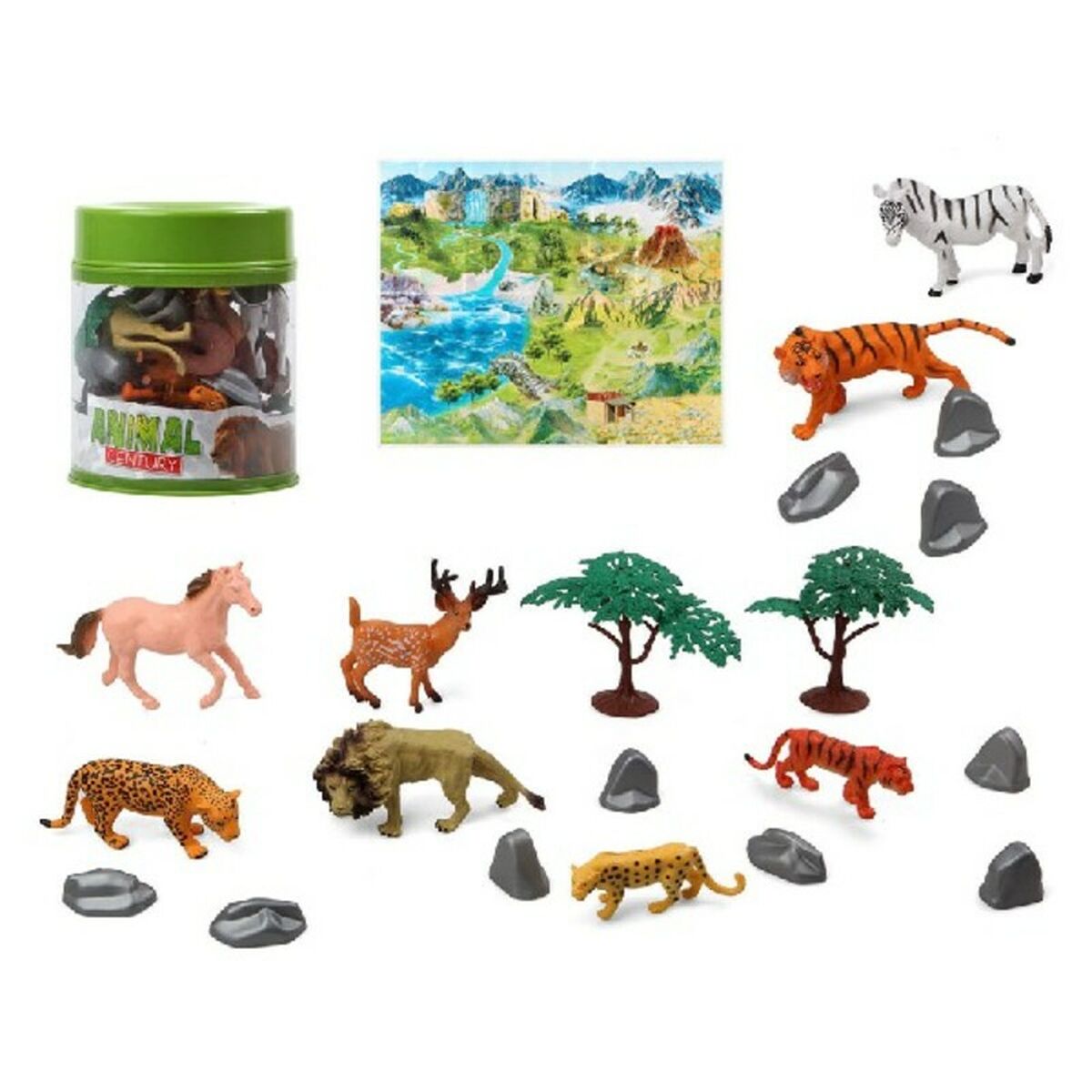 Bigbuy Kids - Figuras de animais Jungle (22 Peças) (3 pcs)