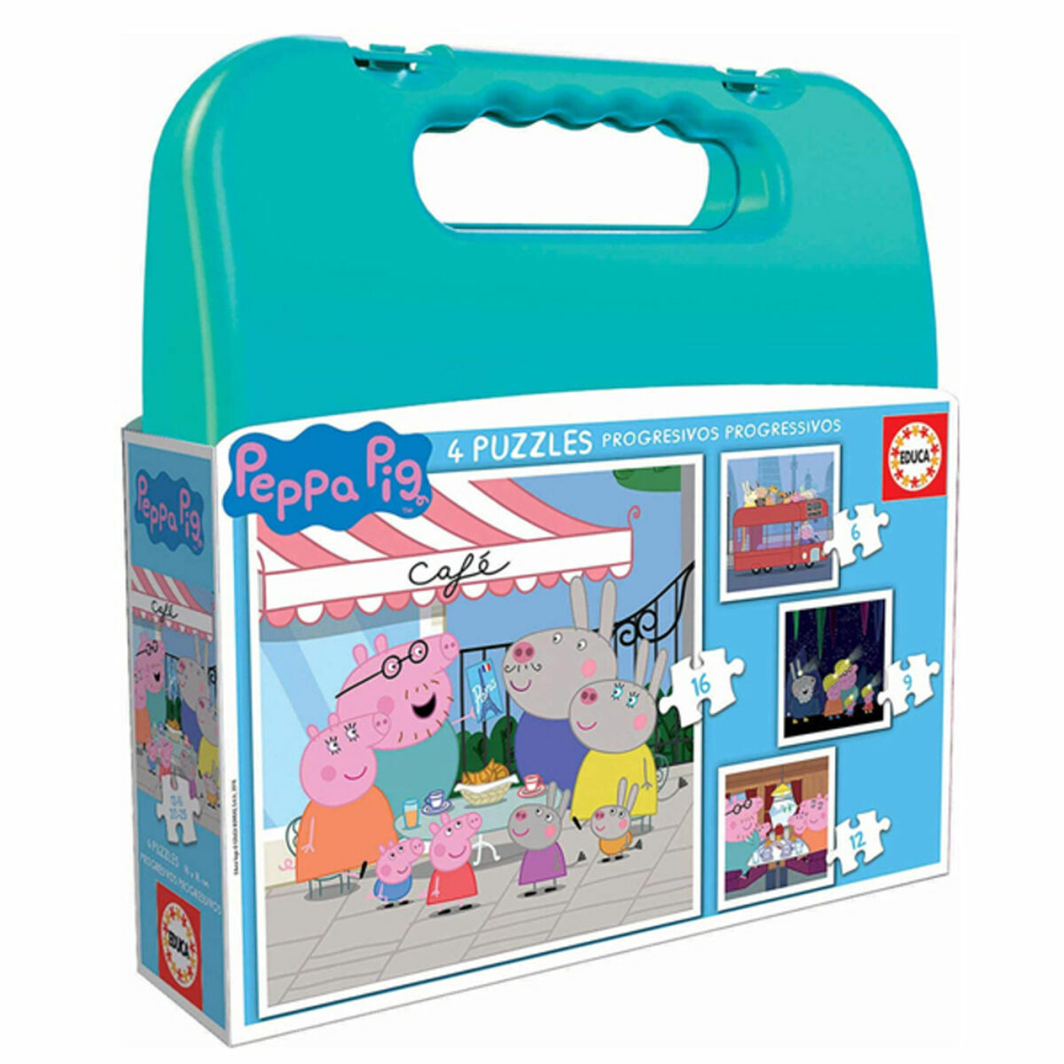 Peppa Pig - Set de 4 Puzzles   Peppa Pig Cosy corner         16 x 16 cm