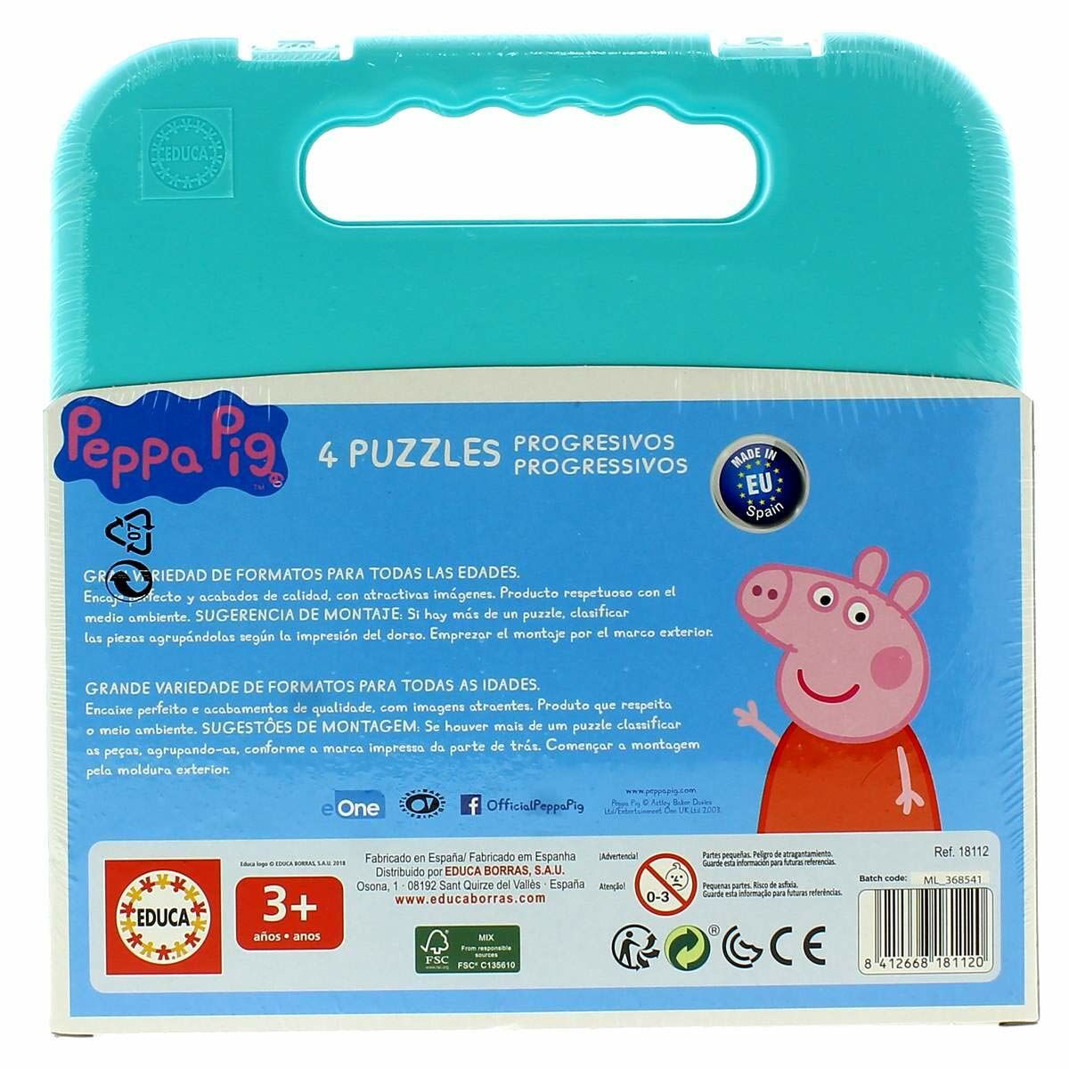 imagem de Set de 4 Puzzles   Peppa Pig Cosy corner         16 x 16 cm3