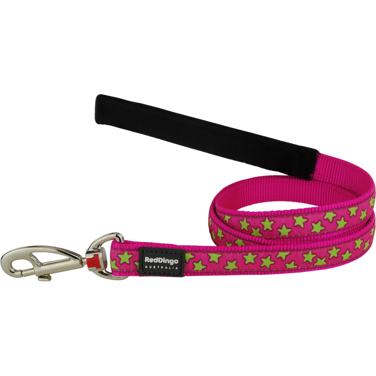 Red Dingo - Trela para Cães Red Dingo STYLE STARS LIME ON HOT PINK 15mm x 120 cm