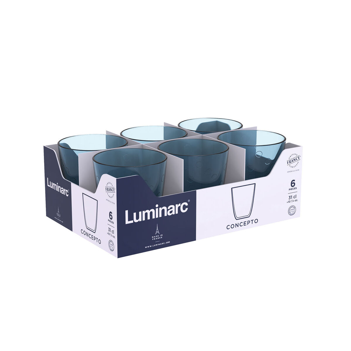 imagem de Copo Luminarc Concepto Pepite Azul Vidro 310 ml (24 Unidades)3