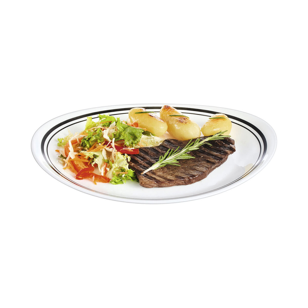 imagem de Prato de Jantar Luminarc Friends Time Bistr Carne Branco/Preto Vidro Ø 30 cm (12 Unidades)2