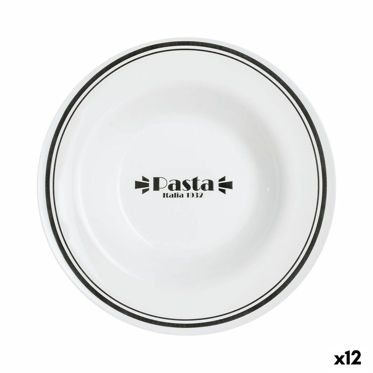 Luminarc - Prato para Massa Luminarc Friends Time Bistro Branco/Preto Vidro 28,5 cm (12 Unidades)