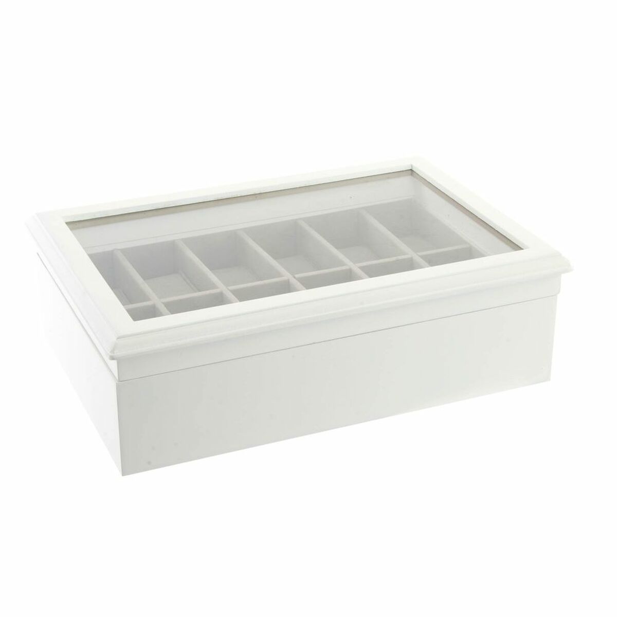 DKD Home Decor - Guarda-Joias DKD Home Decor 102182 Relógios 28 x 19 x 9 cm Cristal Branco Madeira MDF